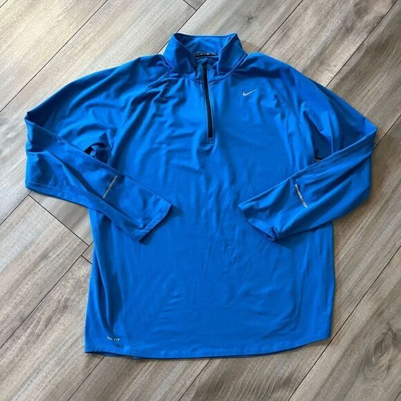 Nike Blue Athletic Quarterzip Pullover Men XL - Picture 1 of 6